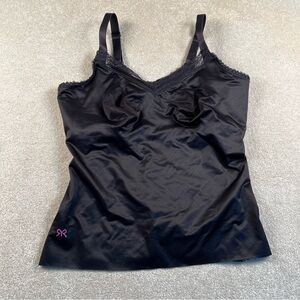 Ruby Ribbon Camisole Black Adjustable Strap Gripped Bottom Size 38